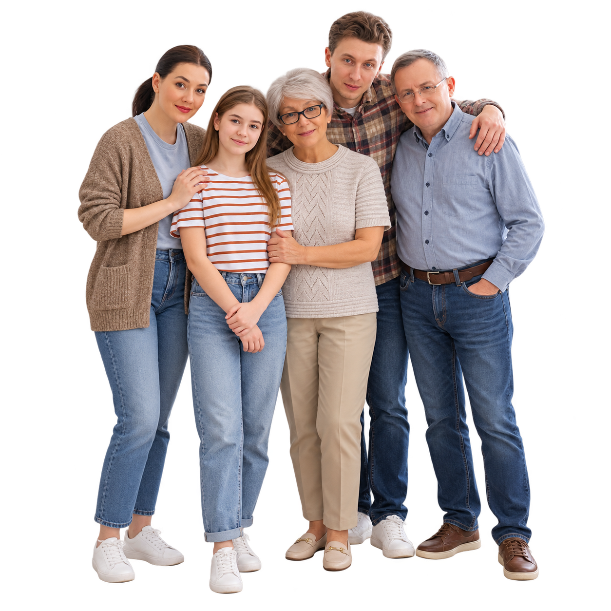 Multi-Generational Family Portrait Cutout